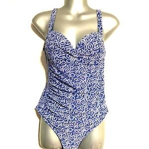 Blue Swirl One Piece Swimsuit